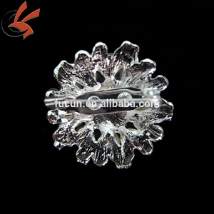 DIY Bridal Wedding Bouquet Wholesale Pearl Crystal Flower Brooch Button