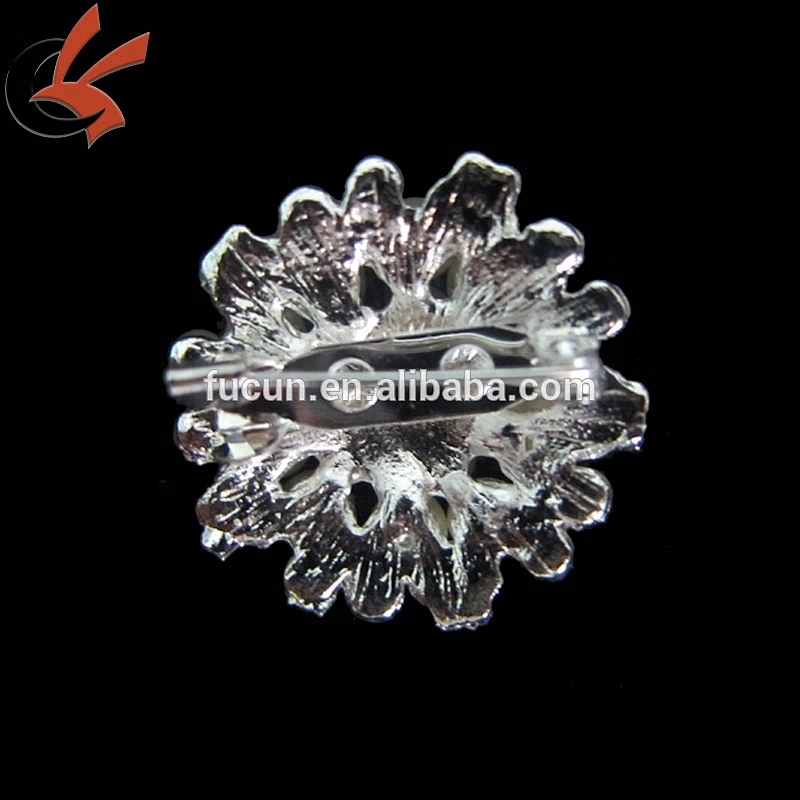 DIY Bridal Wedding Bouquet Wholesale Pearl Crystal Flower Brooch Button