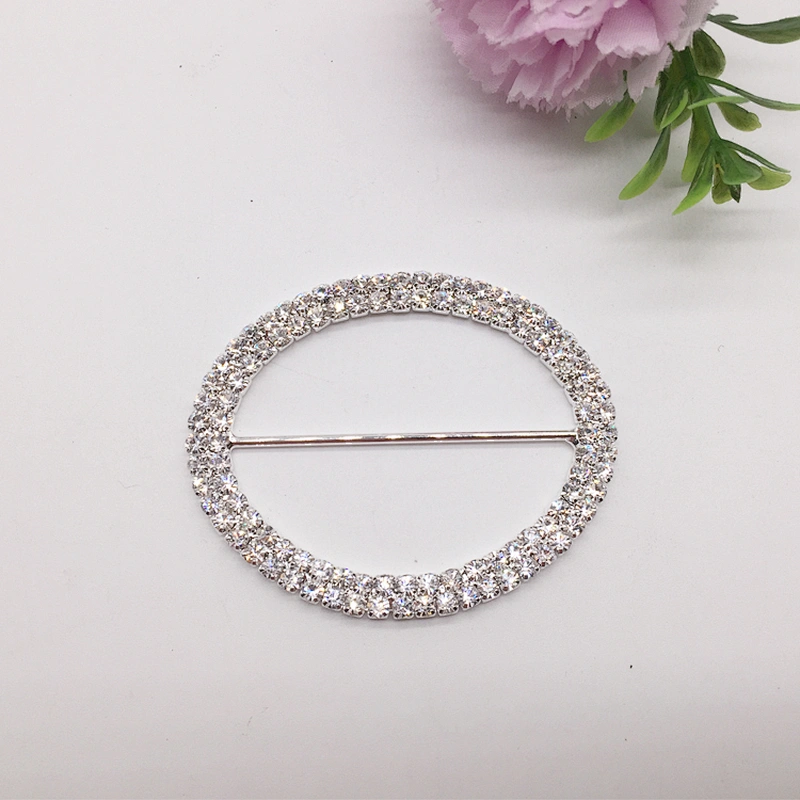 Customise Scarf Ring Oval Design Shape Rhinestone Ribbon Slider Buckle