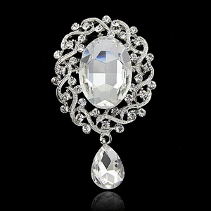 Latest wholesale colorful crystal top quality bling shiny rhinestone wedding bridal brooch in bulk