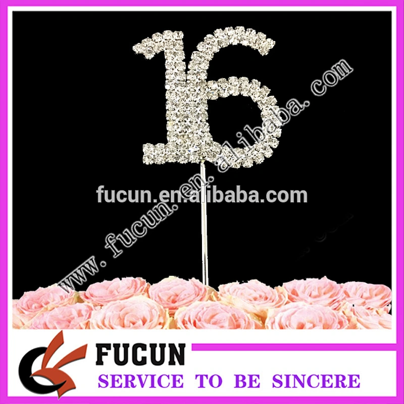 best selling items new product 2018 high quality cheaper rhinestone cake topper for party decoration