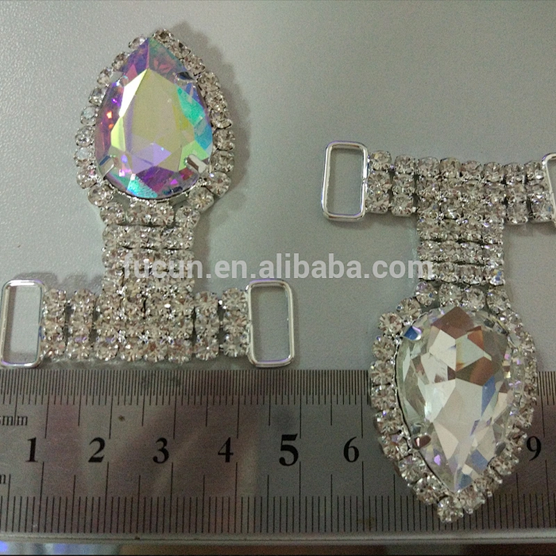 2019 Large Drop Glass Rhinestone Bikini Buckle For Swimsuit Decorations