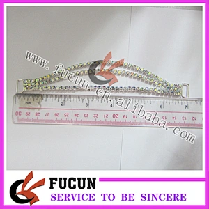 AB color diamond rhinestone headband long straight middle bikini connectors