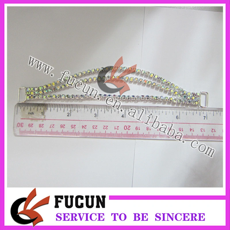 AB color diamond rhinestone headband long straight middle bikini connectors