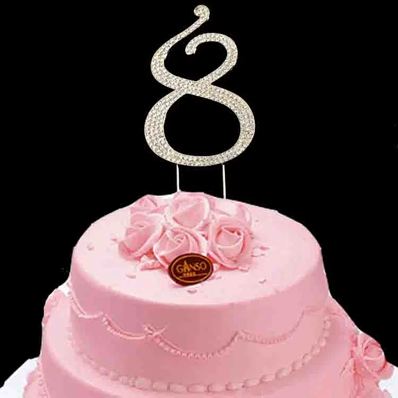 Factory Price Bling birthday Cake Decoration Crystal Rhinestone Cake Topper