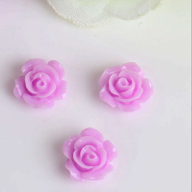 cheap 10mm resin rose flower assorted colour artificial floral rose for DIY dress decoration
