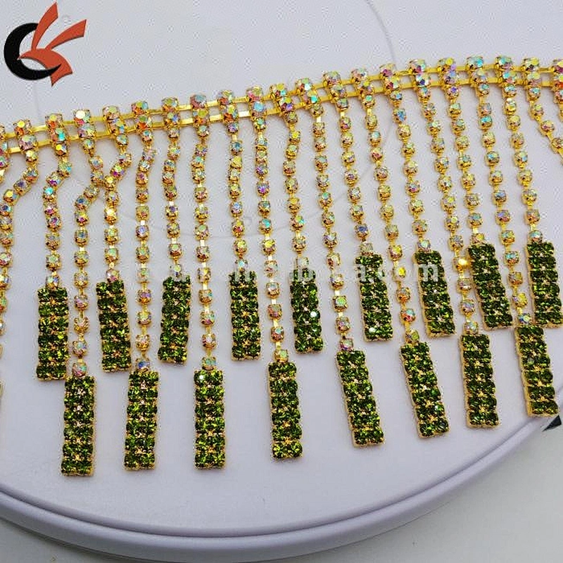 Wholesale bling bling gold AB Rhinestone bride trim