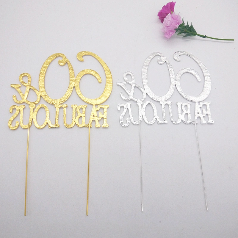 Wholesale GOLD 60 & Fabulous Cake Topper 60th Birthday Decoration