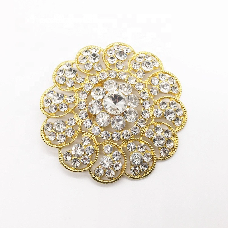Vintage style glass crystal rhinestones women and men wedding topper brooch extra large wedding brooch