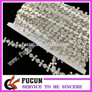 new style crystal flower chain rhinestone trimming for garment accessory