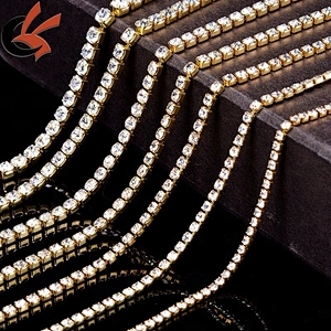 wedding cake decoration rose gold plating wholesale glass rhinestone chain