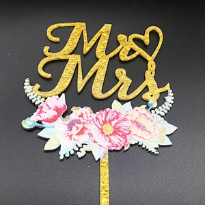 Wedding Cake Topper Acrylic Letter Mr & Mrs Unique Fashion Toppers for cakes Wedding Cake