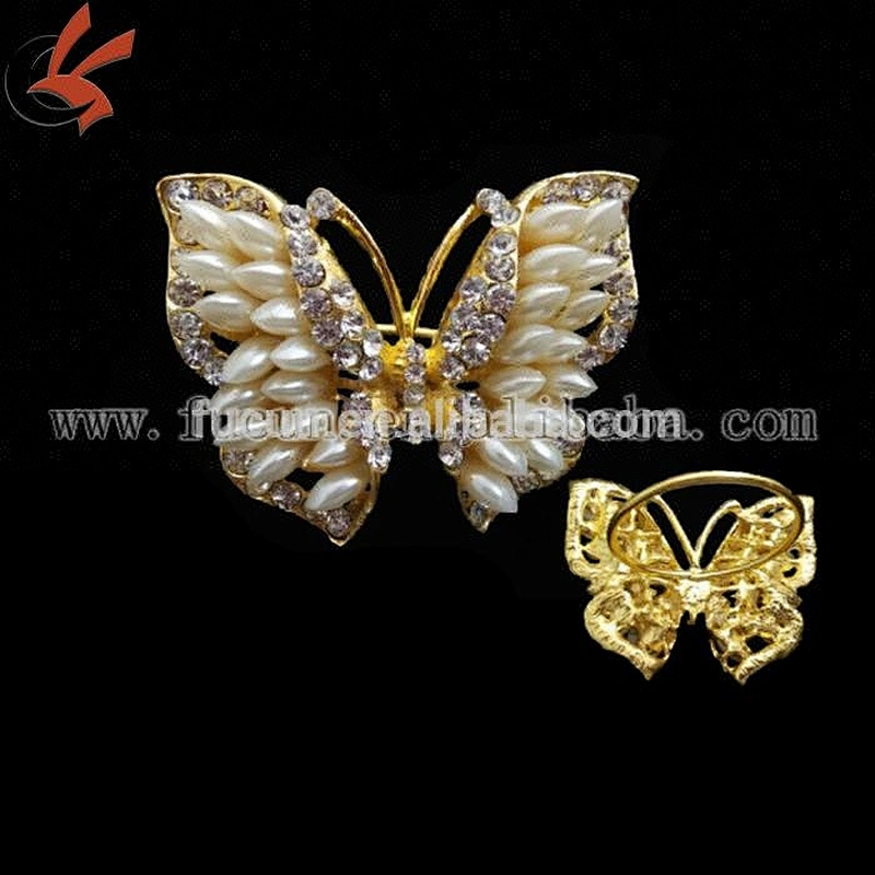 2018 bulk wholesale pearl rhinestone flower napkin rings for wedding table decoration