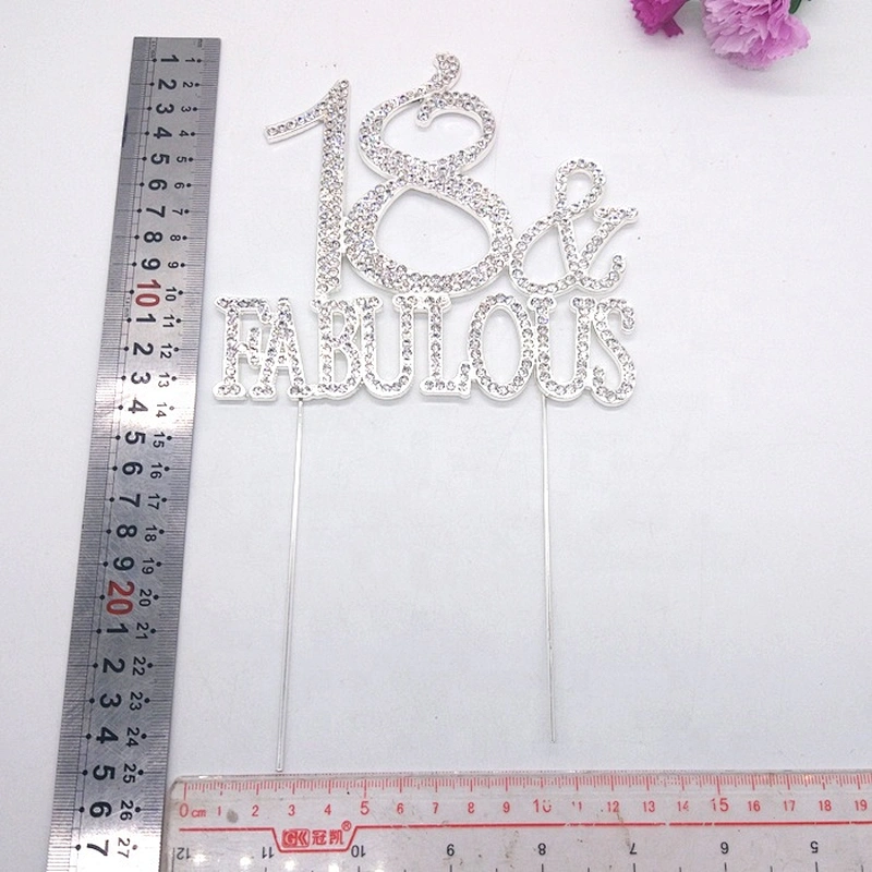 18 Birthday party rhinestone 18&FABULOUS cake topper cake decoration
