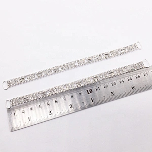 high quality factory paved clear thin rhinestone bikini connector for swimwear suit