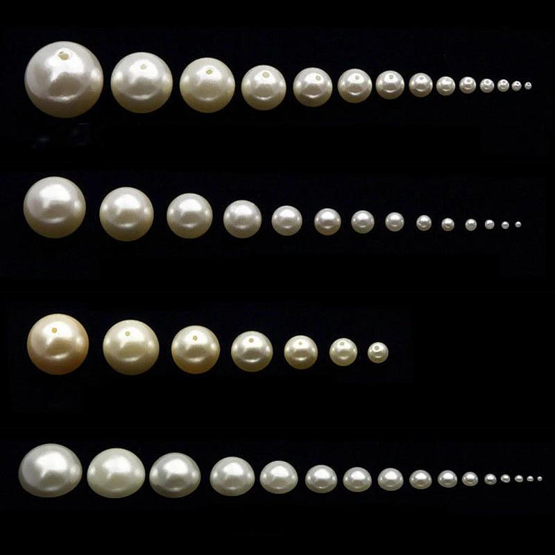 wholesale 6mm ABS plastic round pearl with hole in stock for garment accessories
