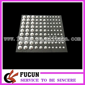 customized party self adhesive pearl rhinestone embellishment stickers for wedding invitation