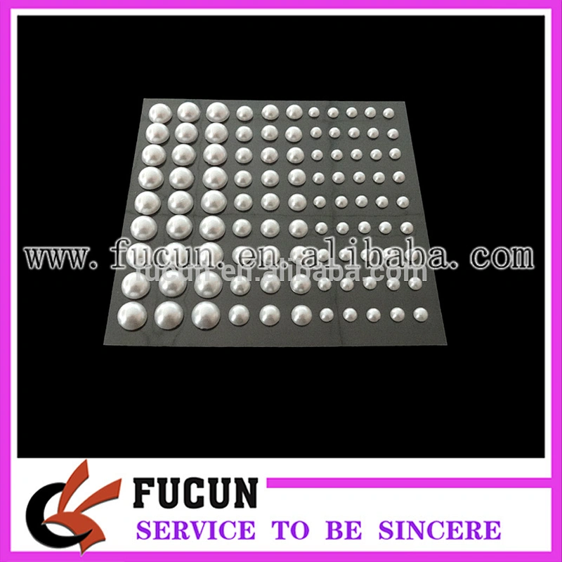 customized party self adhesive pearl rhinestone embellishment stickers for wedding invitation