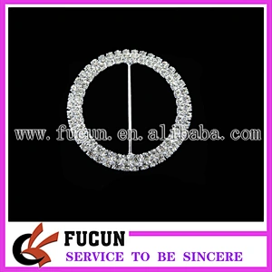 double rows round rhinestone slider buckles for belt decoration