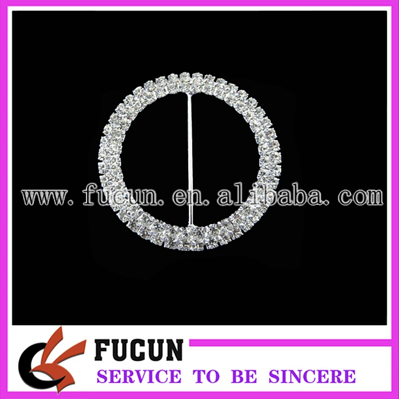 double rows round rhinestone slider buckles for belt decoration