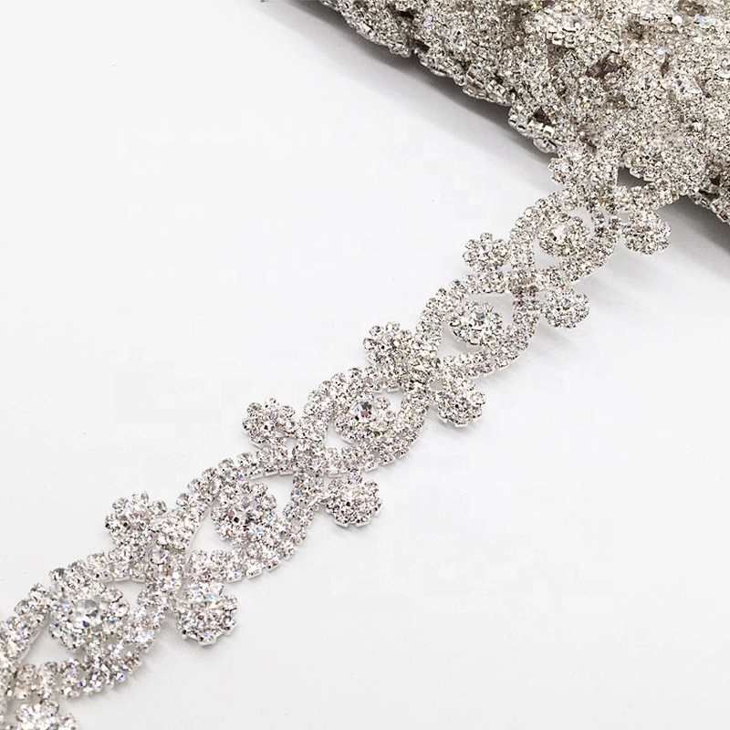 Gorgeous floral headband women rhinestone jewelry hairband chain ornaments bridal trims for wedding