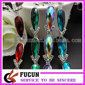 crystal rhinestone red acrylic bride decorative trimming