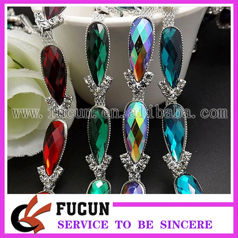 crystal rhinestone red acrylic bride decorative trimming