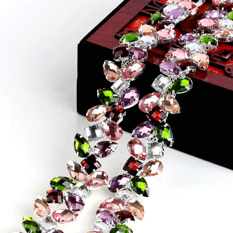fashion jewelry style strass chain acrylic cup chain for dancing dress