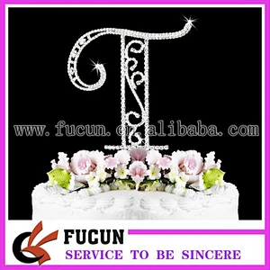 2018 Marvellous alphabet w rhinestone cake toppers for wedding