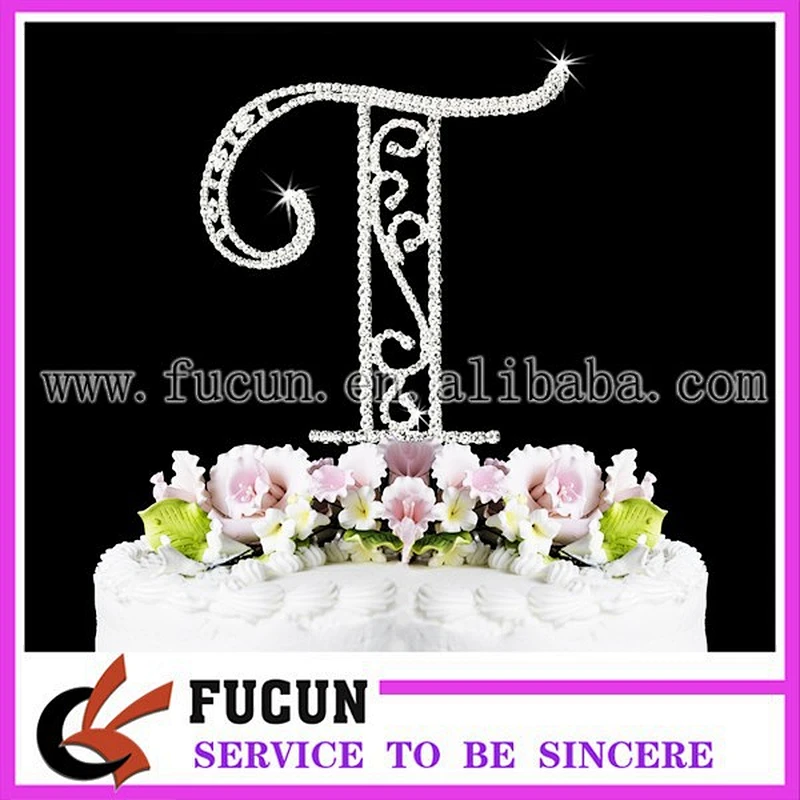 2018 Marvellous alphabet w rhinestone cake toppers for wedding