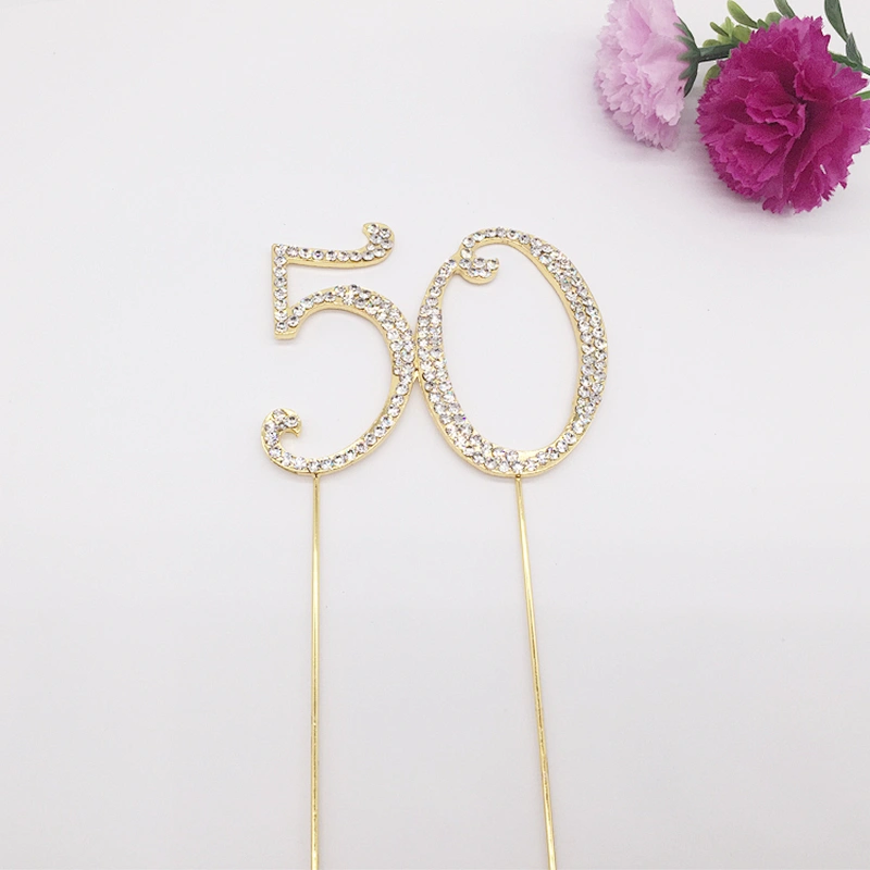 Hot Sale Cake Accessory Event & Party Cake Decoration 50th Birthday Cake Topper