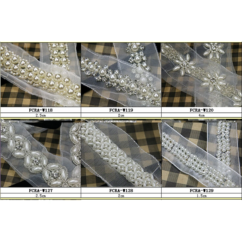 beads embroidery patch headband,crystal wedding sash lace applique flower for girl dresses