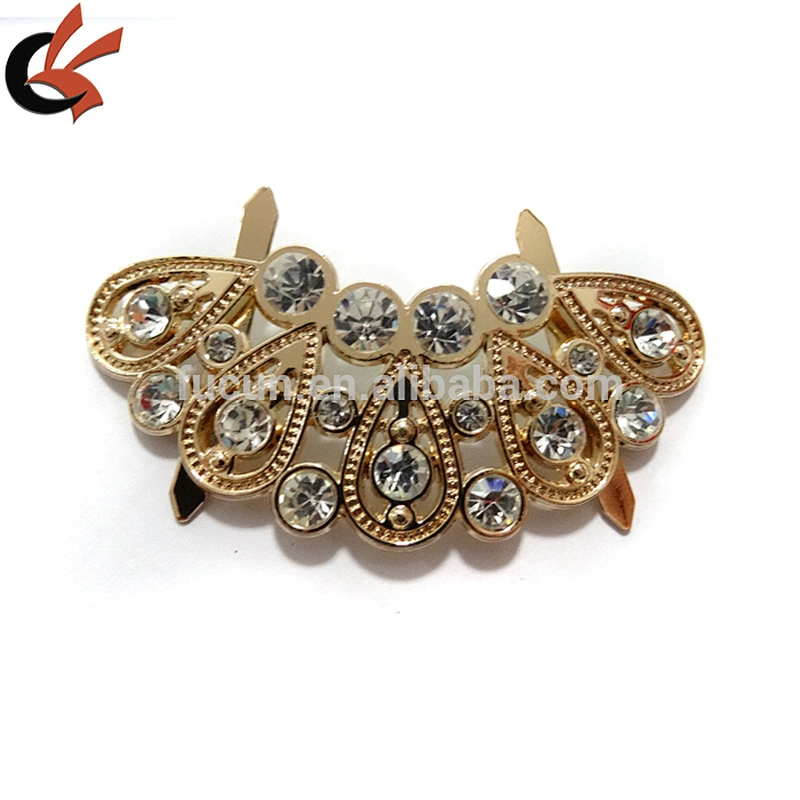 gold plating acrylic and rhinestone Wedding Bridal Shoe clips