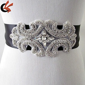 Sew on DIY beaded patch for Bride Wedding Accessories, Evening dress