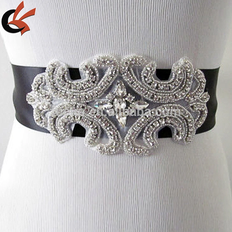 Sew on DIY beaded patch for Bride Wedding Accessories, Evening dress