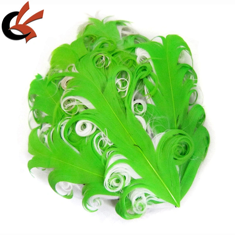 Wholesale Neon green Curly Nagorie Feather Pads for hairbands