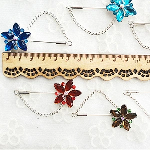 cheap korean style flower muslim mixed colors in one pack head hijab scarf pins
