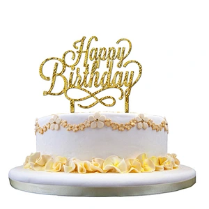 New Hot sale Baking decorating glitter acrylic birthday cake topper