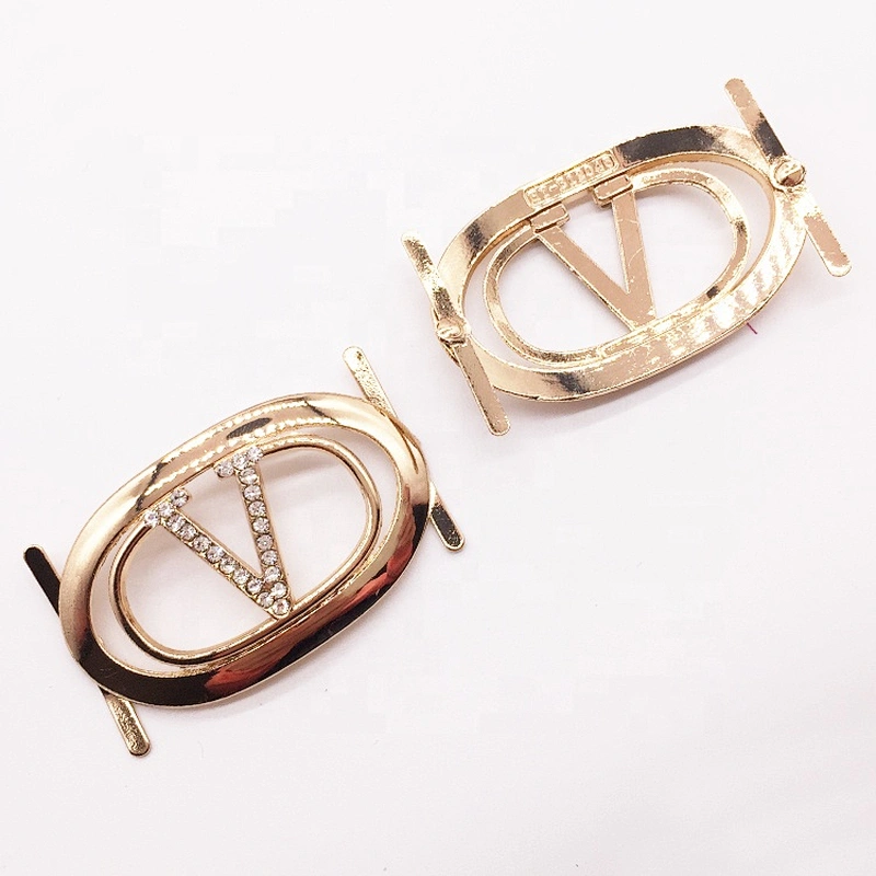 Guangzhou shoes market men luxury logo shoelace charms shoe buckle accessories wholesale
