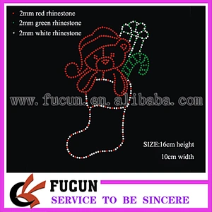 Alibaba Wholesale Christmas Iron On Hot Fix Rhinestone Transfer Motif