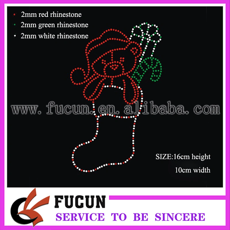 Alibaba Wholesale Christmas Iron On Hot Fix Rhinestone Transfer Motif