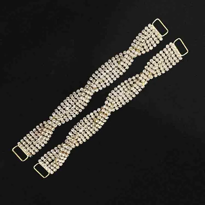 new style bling metal gold plating diamond crystal bikini connector
