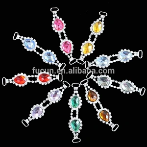 sparkly rhinestone hot pink acrylic rhinestone connectors for bikini