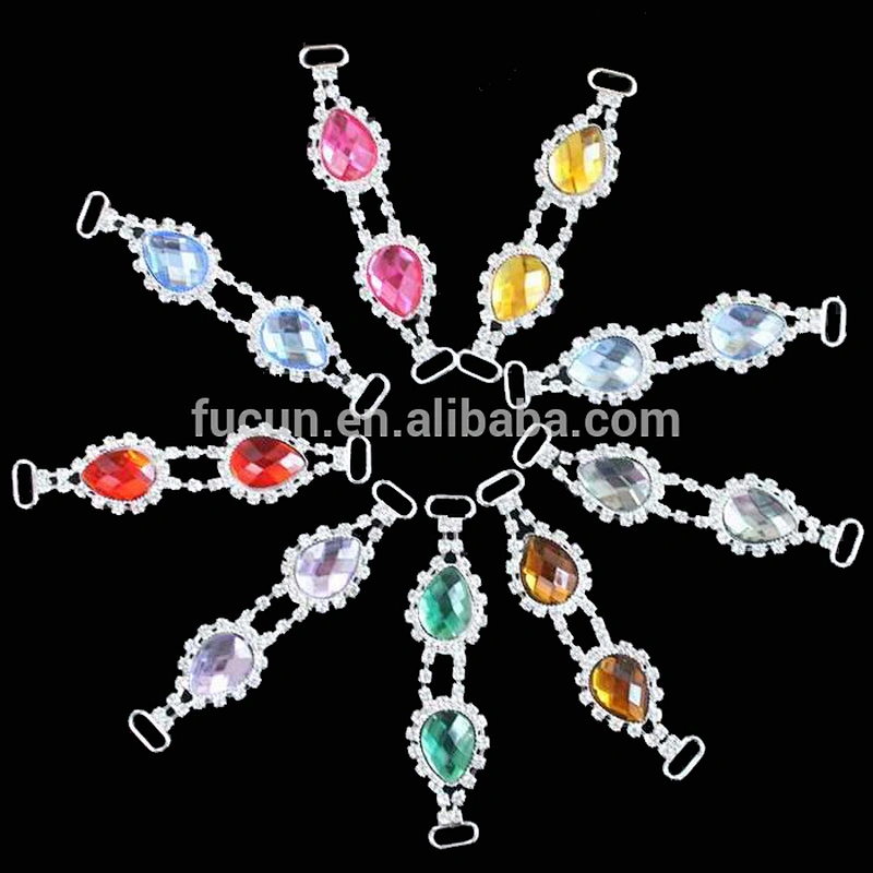 sparkly rhinestone hot pink acrylic rhinestone connectors for bikini