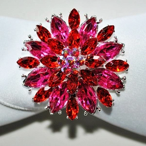 wedding decorative crystal red acrylic diamond napkin ring wholesale