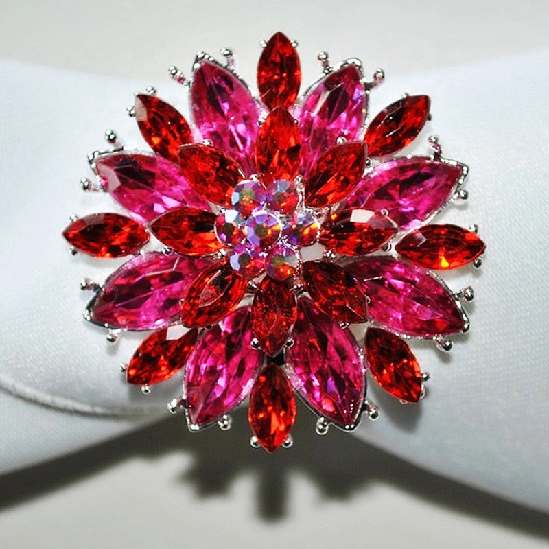 wedding decorative crystal red acrylic diamond napkin ring wholesale