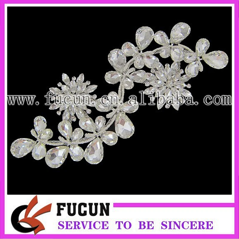 Sparkling Beautiful Lady Clear Crystal Rhinestone Fasion Sewing On Applique