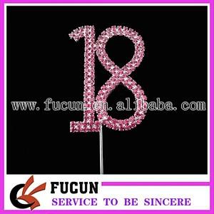 wholesale rhinestone number 21 cake topper birthday anniversary cake topper