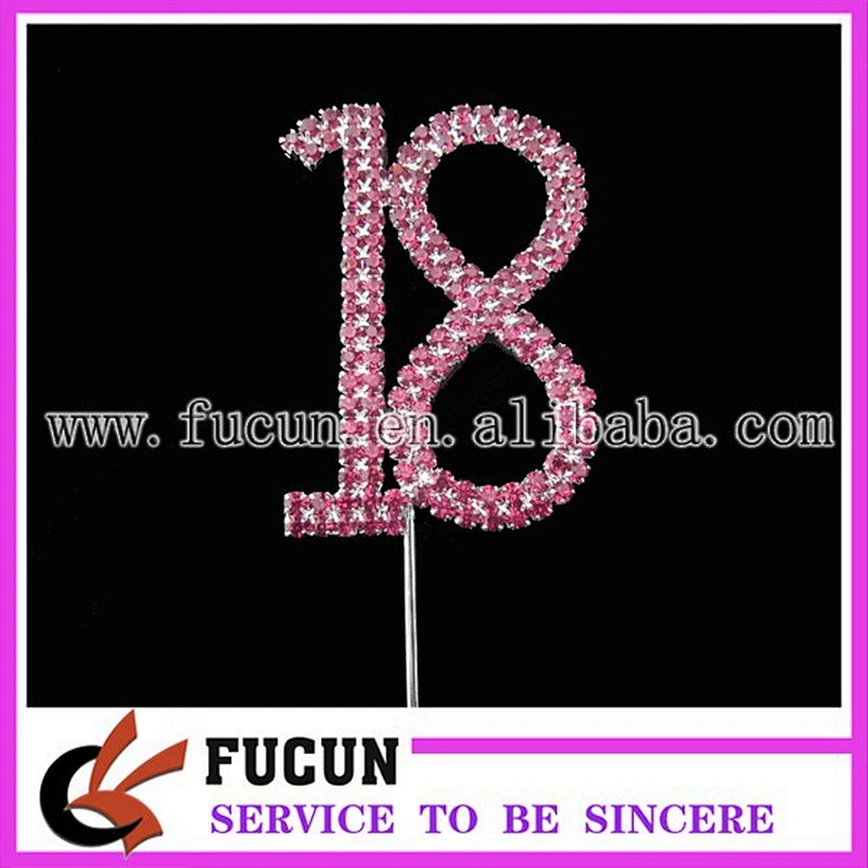 wholesale rhinestone number 21 cake topper birthday anniversary cake topper