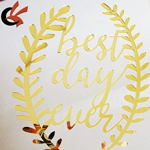 Best Day Ever acrylic Gold Wedding Cake Topper